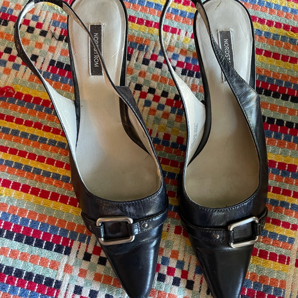 Black kitten heel